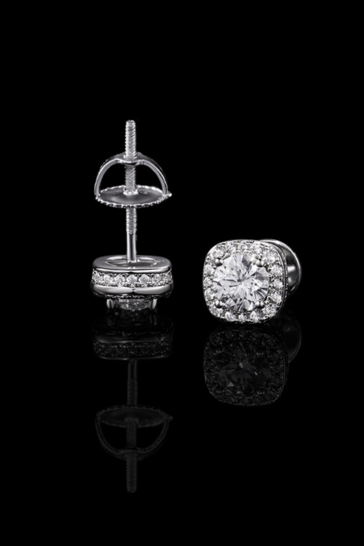 Orecchini square diamond moissanite
