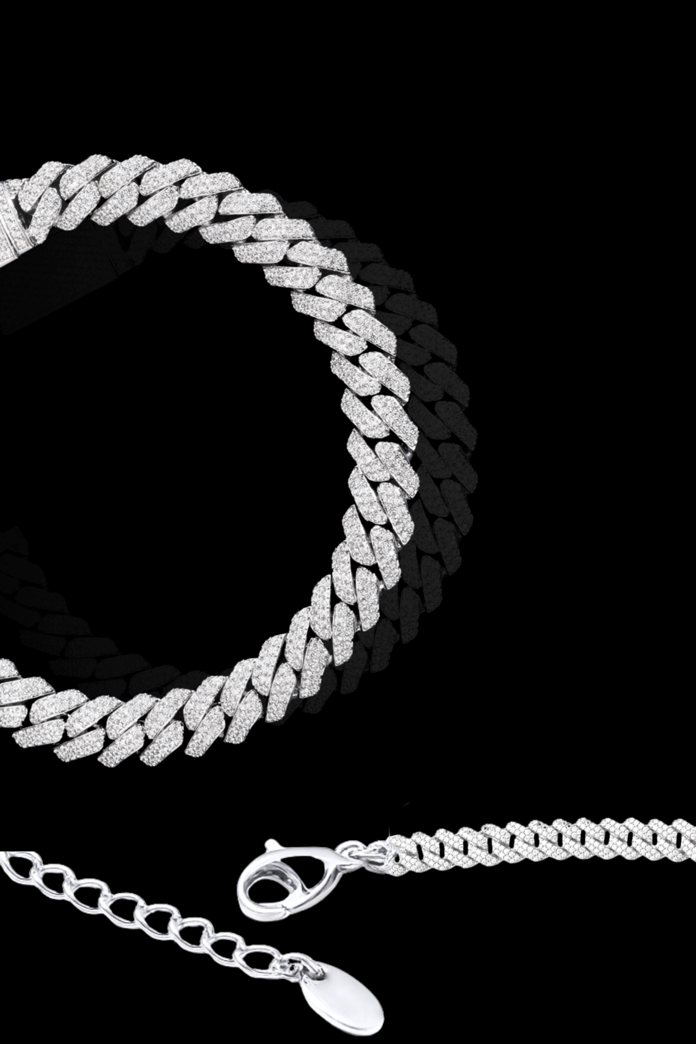 Bracciale cuban 10mm regolabile acciaio