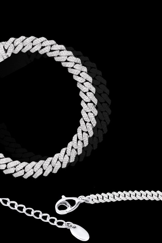 Bracciale cuban 10mm regolabile acciaio