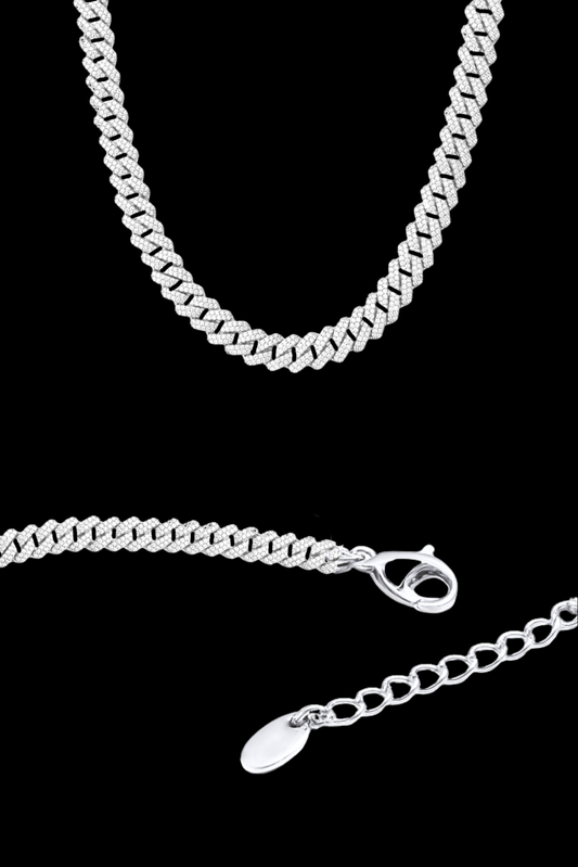 Collana cuban regolabile acciaio