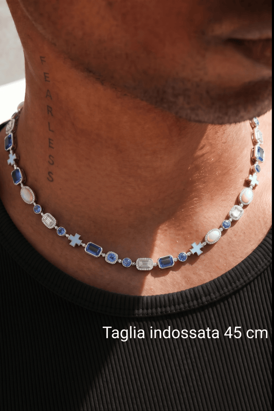 Collana gemstone blu