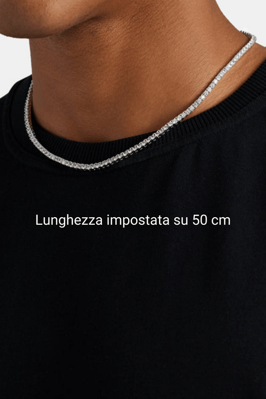 Collana tennis regolabile 4mm