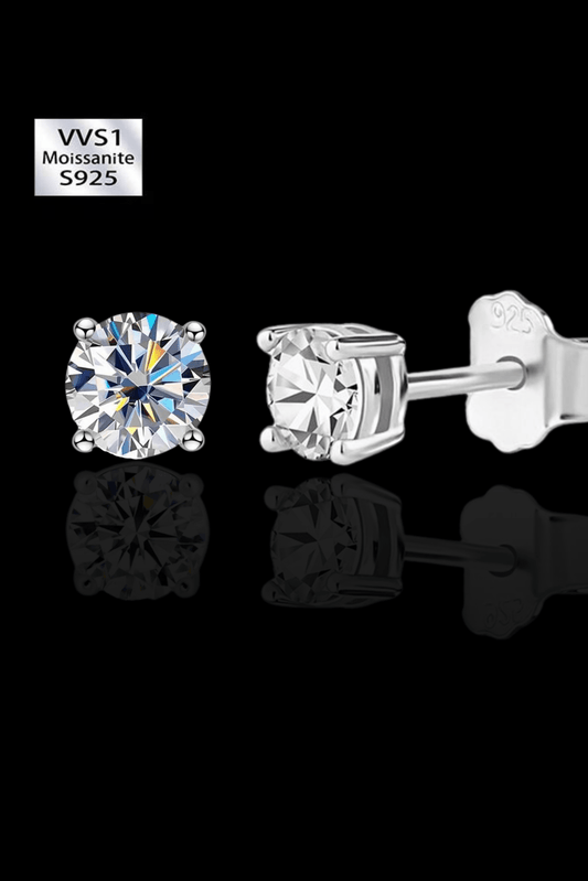 Orecchini punto luce moissanite