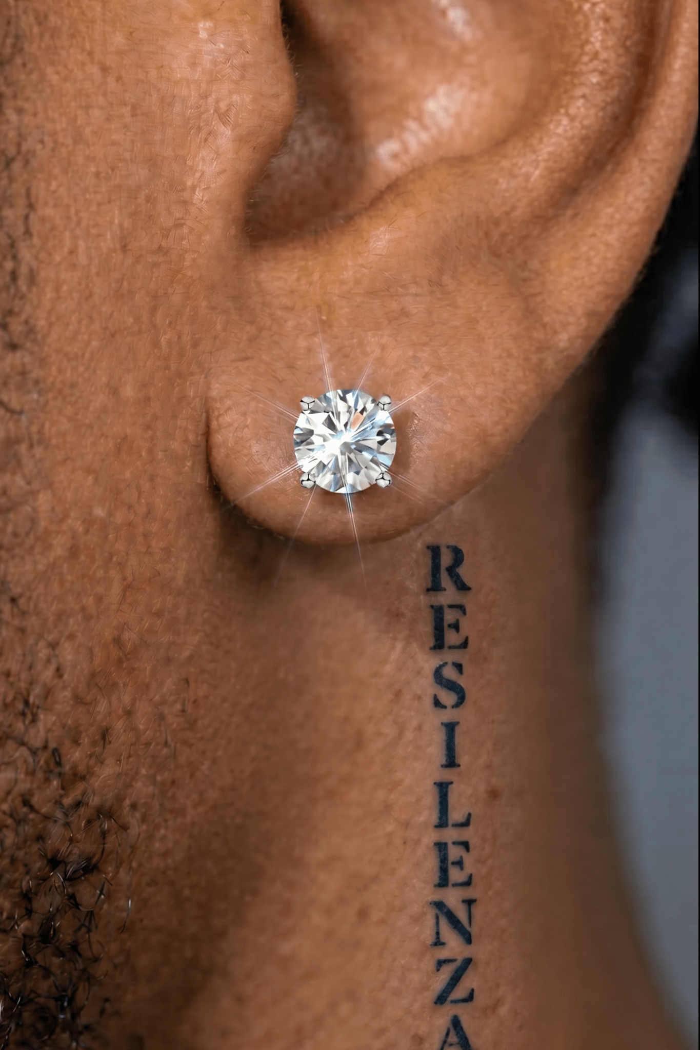 Orecchini punto luce moissanite