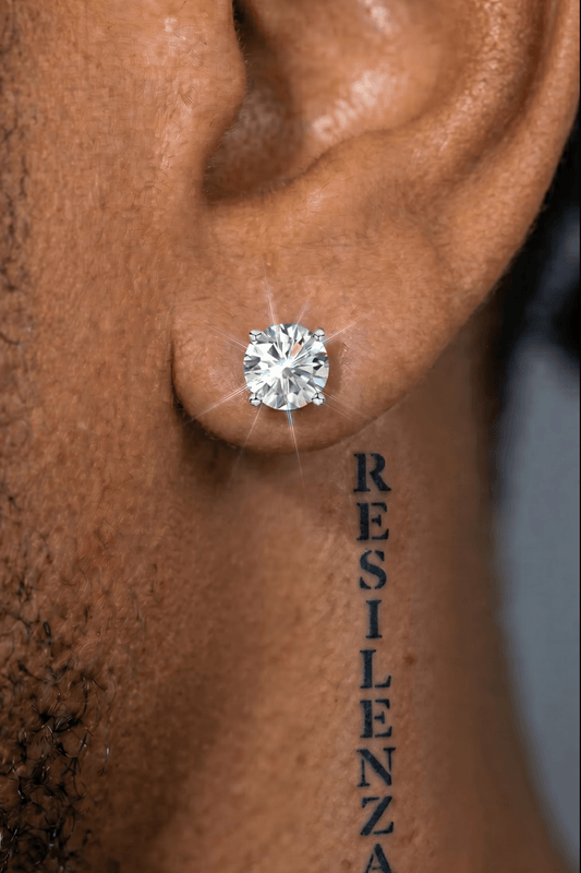 Orecchini punto luce moissanite