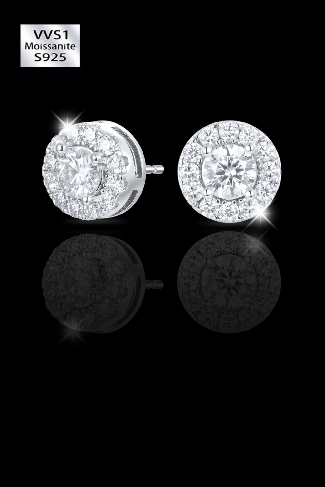 Orecchini ' sparkling '  moissanite