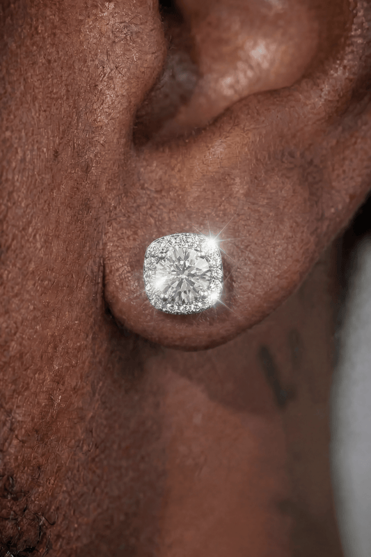 Orecchini square diamond argento 925
