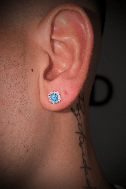 Orecchini square diamond azzurri