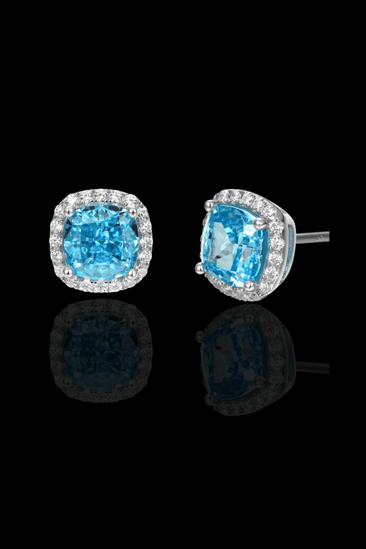 Orecchini square diamond azzurri