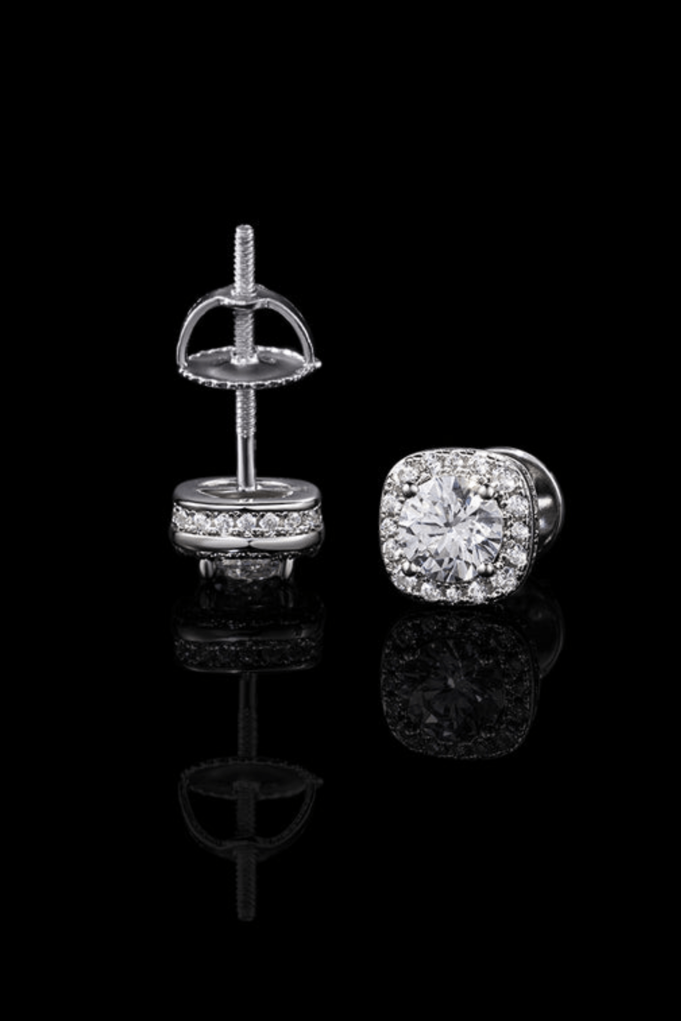 Orecchini square diamond moissanite