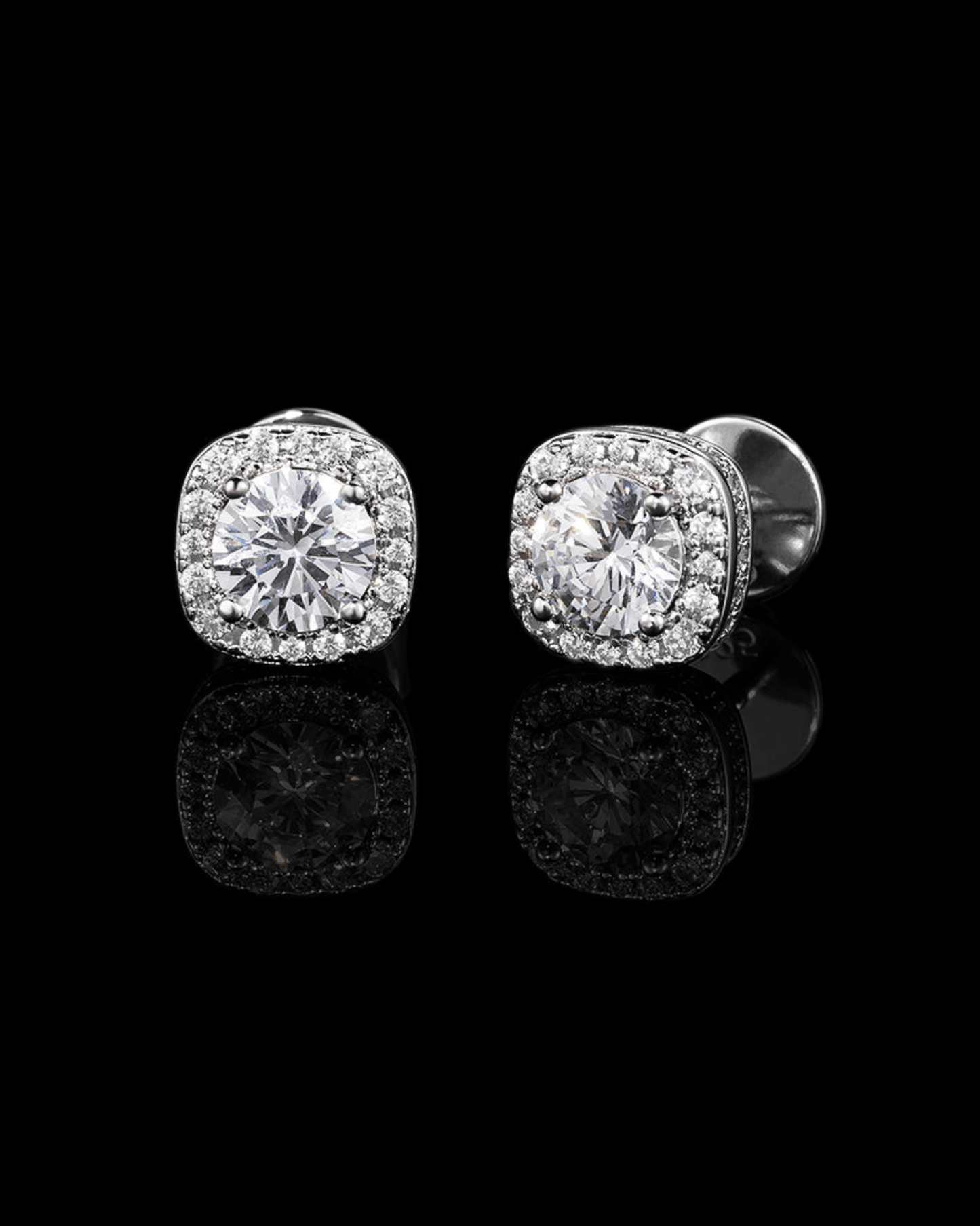 Orecchini square diamond argento 925