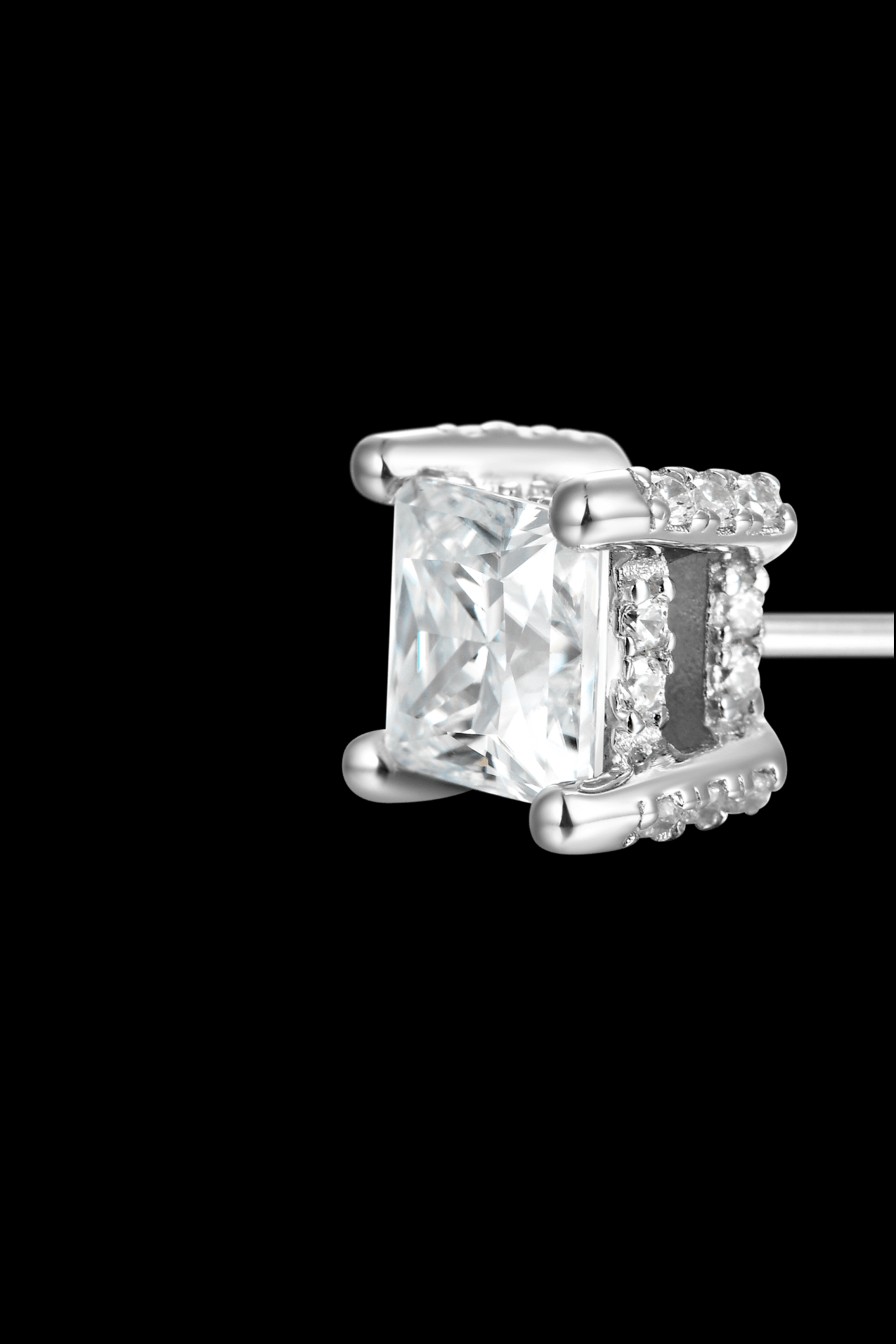 Orecchini 'square pavè' argento 925