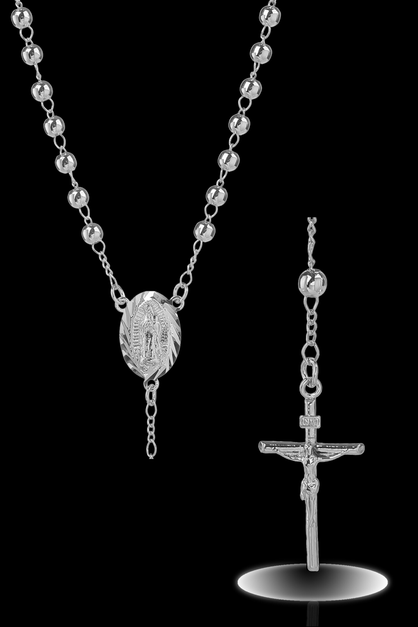 Collana rosario liscio 4mm