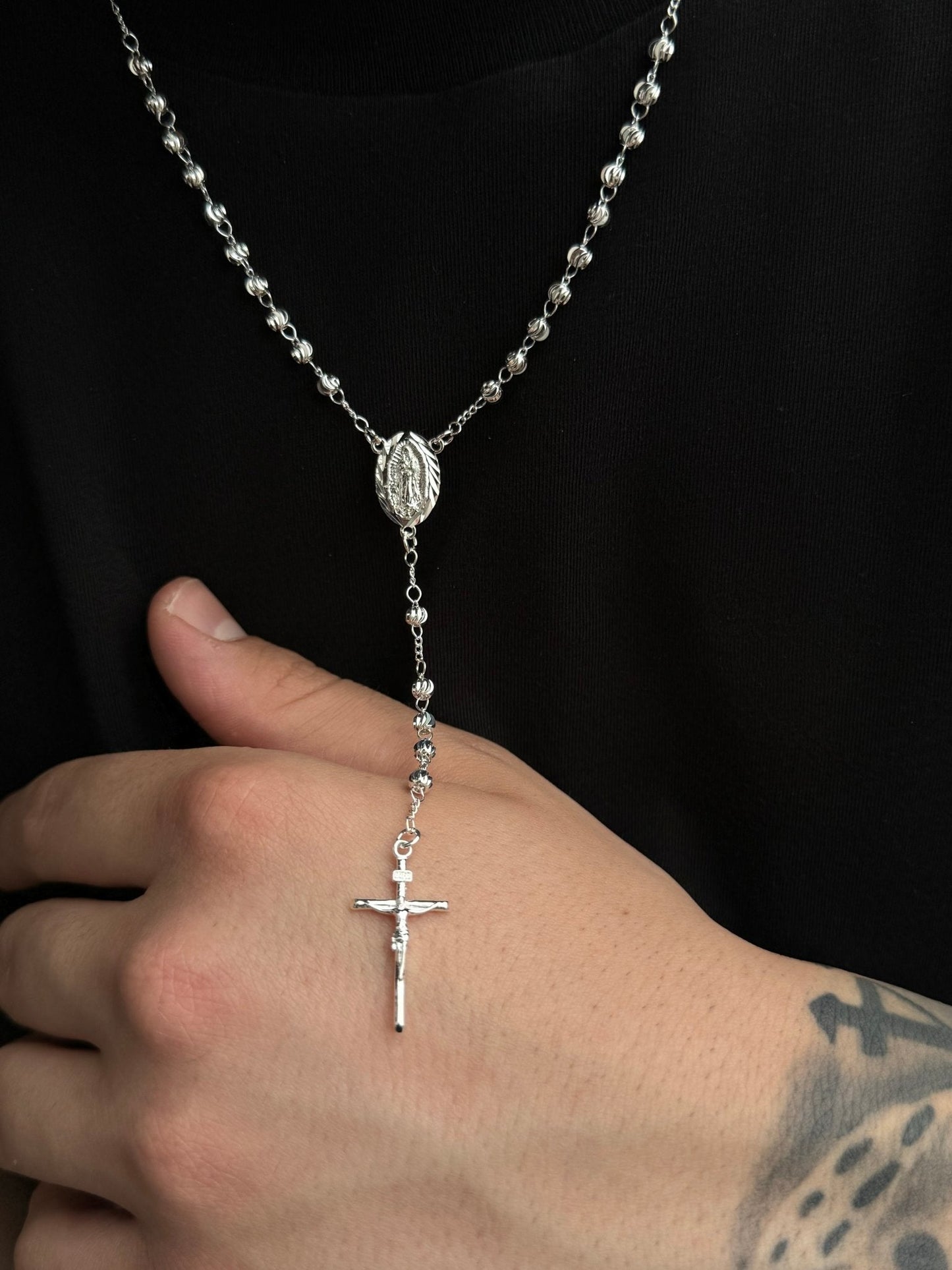Collana rosario sfaccettato 4mm