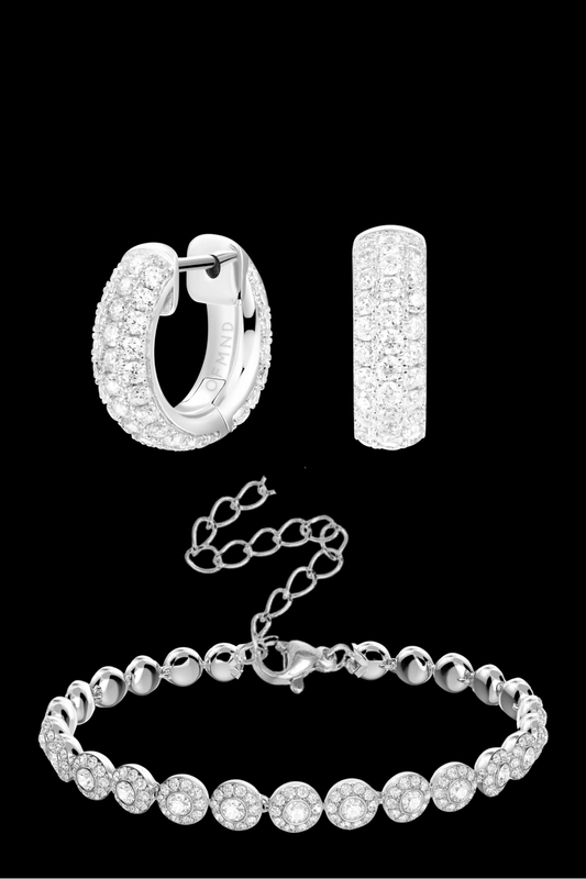 Set bracciale angelic + orecchini full pavè