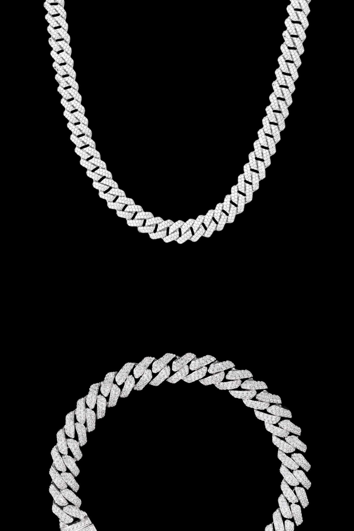 Set bracciale + collana cuban regolabili acciaio