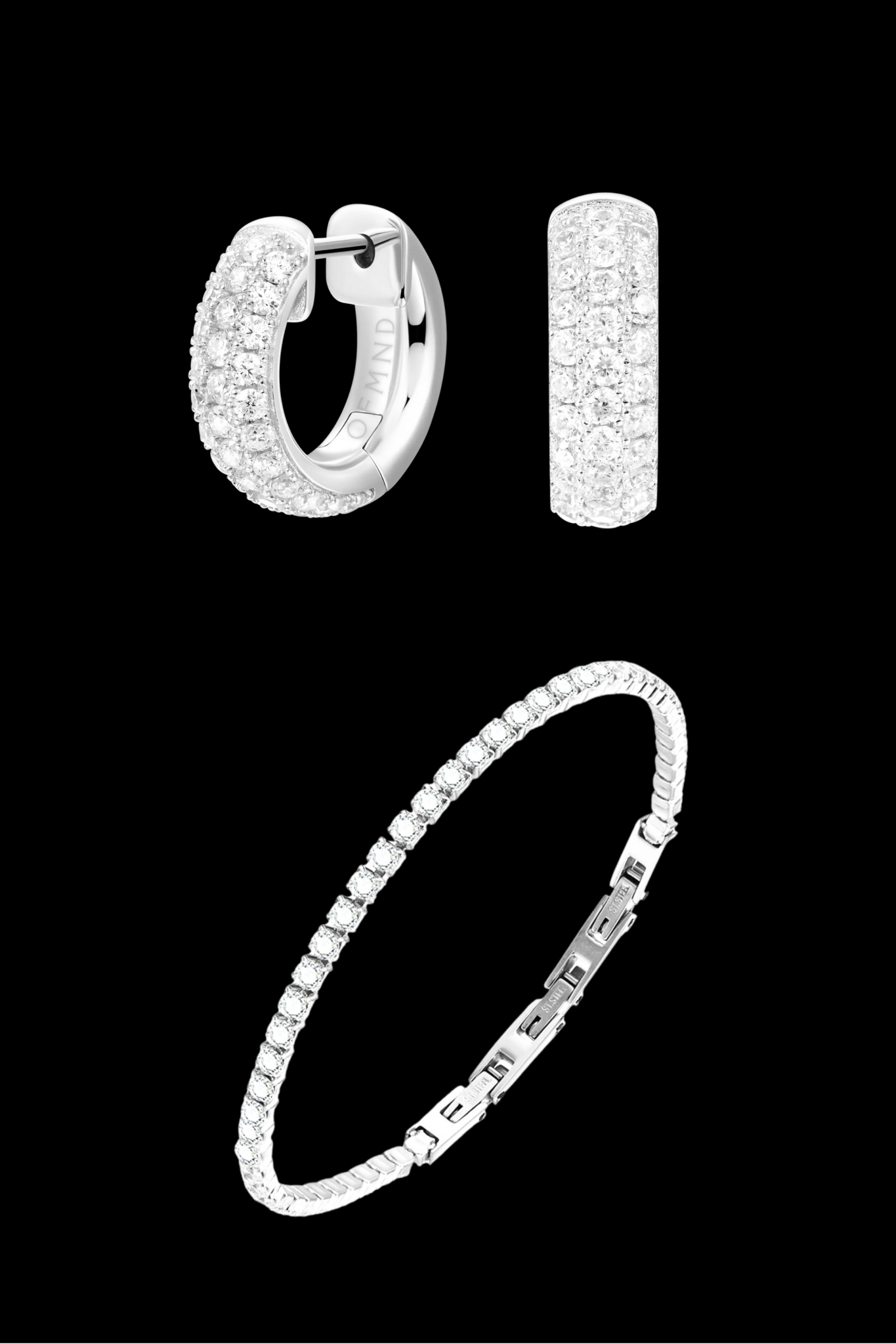 SET ORECCHINI FULL PAVE' + TENNIS