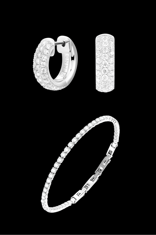 SET ORECCHINI FULL PAVE' + TENNIS