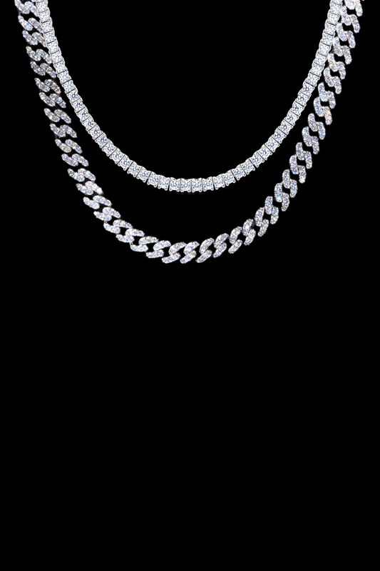 Set collana groumette 8mm + collana tennis