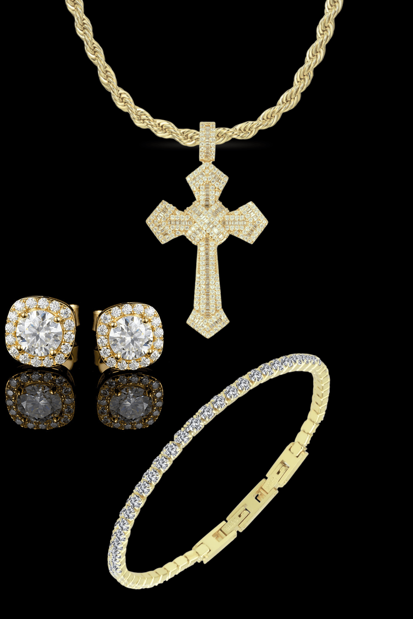 Set oro collana masterpiece + tennis + orecchini