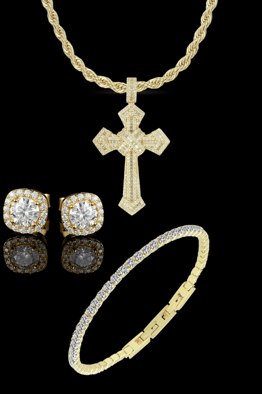 Set oro collana masterpiece + tennis + orecchini