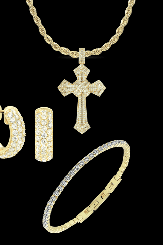 Set oro collana masterpiece + tennis + orecchini