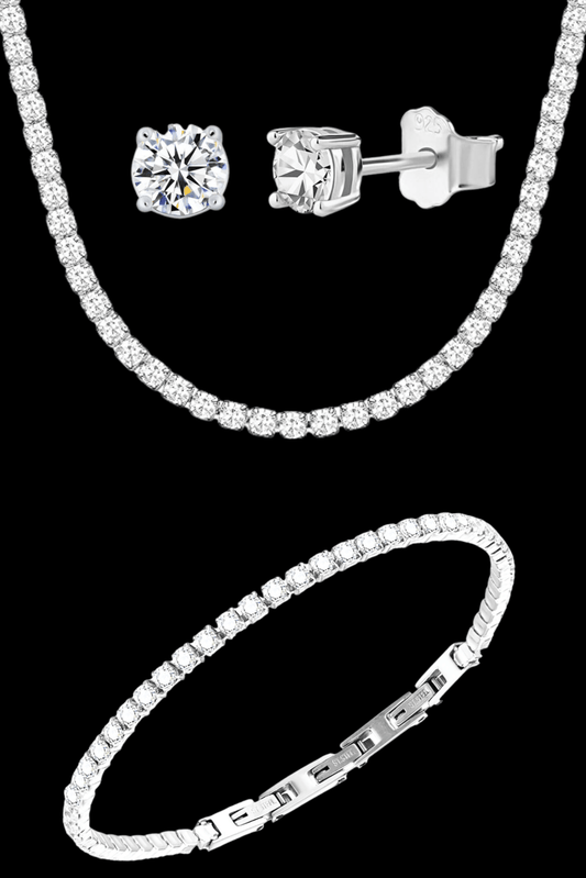 Set collana tennis + bracciale + punti luce