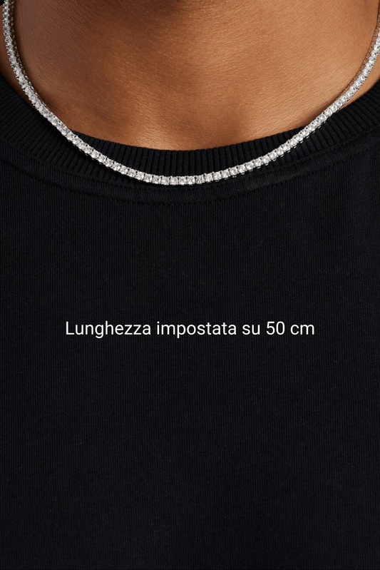 Set collana tennis + bracciale tennis regolabili
