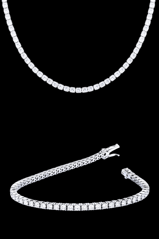 Set collana tennis luxury + bracciale tennis luxury 3mm